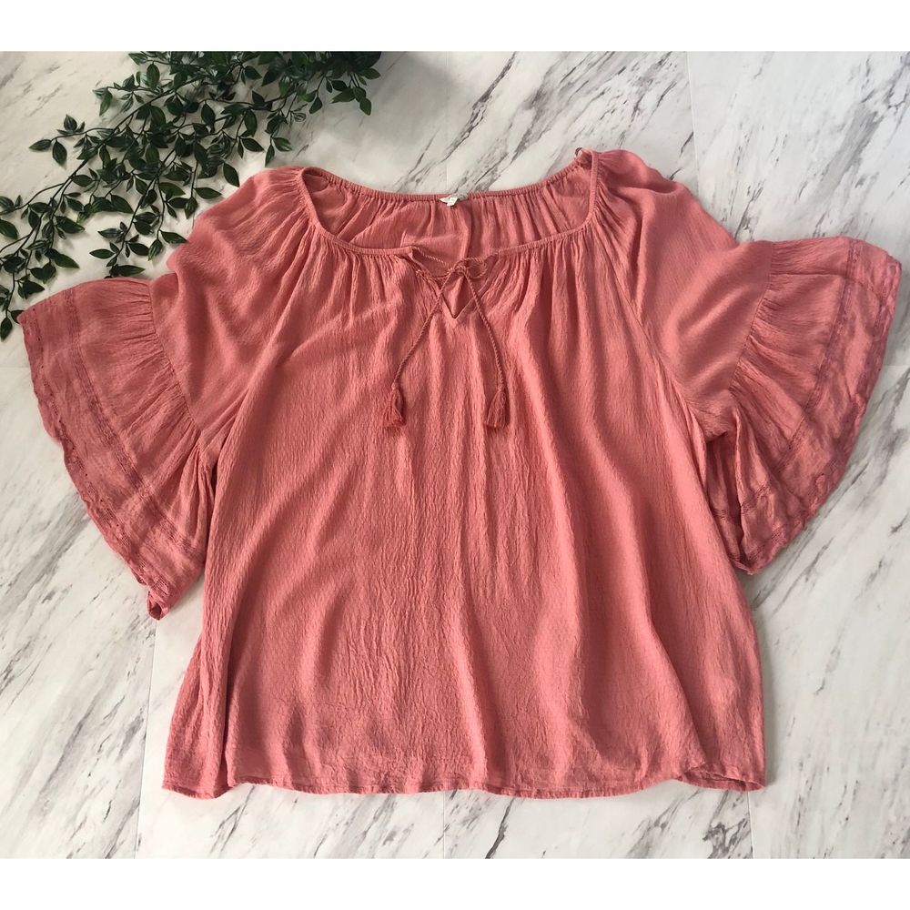 Lucky Brand Pink Peasant Top